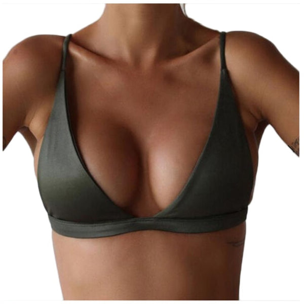 5 Colors Sexy Women Bandage Bikini Top Push-up Padded Bra Bralette 2020 New Swimsuit Swimwear Army Green Black White Pink