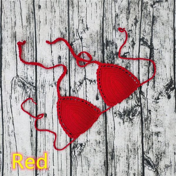 11 Color Beach Crochet Bikini Tops Beach Push up OR Interlining Beach Women Swimwear Top