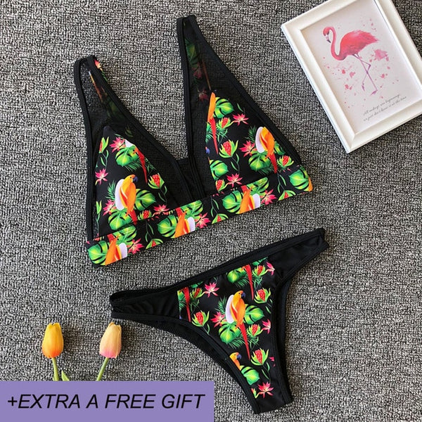 Sexy High Waist Bikini Set Women Swimsuit New Style Bottom Belt Decoration Swimwear Khaki&Red Summer BeachWear Biquini Swimming
