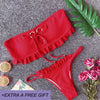 Sexy High Waist Bikini Set Women Swimsuit New Style Bottom Belt Decoration Swimwear Khaki&Red Summer BeachWear Biquini Swimming