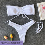 Sexy High Waist Bikini Set Women Swimsuit New Style Bottom Belt Decoration Swimwear Khaki&Red Summer BeachWear Biquini Swimming