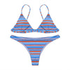Women Stripe Bikini Set Padded Bra Tops Thong Bottoms Leopard Print Swimwear Swimsuit Bikini Sets
