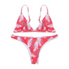 Women Stripe Bikini Set Padded Bra Tops Thong Bottoms Leopard Print Swimwear Swimsuit Bikini Sets