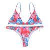 Women Stripe Bikini Set Padded Bra Tops Thong Bottoms Leopard Print Swimwear Swimsuit Bikini Sets
