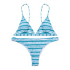 Women Stripe Bikini Set Padded Bra Tops Thong Bottoms Leopard Print Swimwear Swimsuit Bikini Sets
