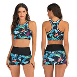 Sport High Waist Bikini Women Swimwear 2020 Sexy Crop Top Plus Size Swimsuit Swimming Suit Bathing Suit Bikini Set With Shorts
