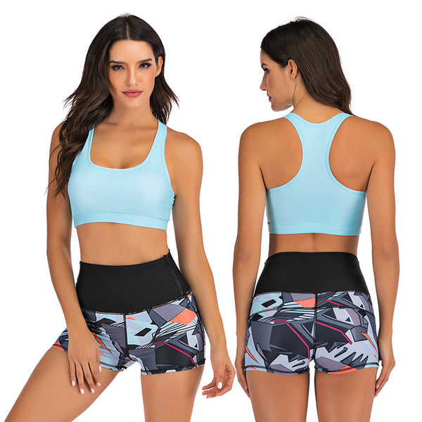 Sport High Waist Bikini Women Swimwear 2020 Sexy Crop Top Plus Size Swimsuit Swimming Suit Bathing Suit Bikini Set With Shorts