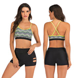Sport High Waist Bikini Women Swimwear 2020 Sexy Crop Top Plus Size Swimsuit Swimming Suit Bathing Suit Bikini Set With Shorts