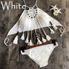 CROCHET BIKINI Sexy Halter Tie Knitting New Beach Swimwear Halter Beaded Tassel Crop Top Brazil Bikini Swimsuit Bathing Suit