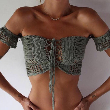11 Color Beach Crochet Bikini Tops Beach Push up OR Interlining Beach Women Swimwear Top