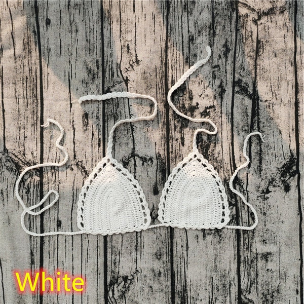 11 Color Beach Crochet Bikini Tops Beach Push up OR Interlining Beach Women Swimwear Top